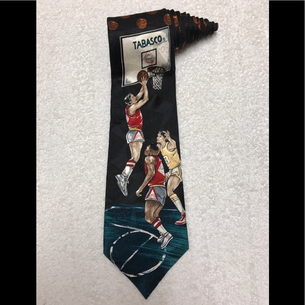 Tabasco Sauce Basketball Vintage Novelty Tie Gem
